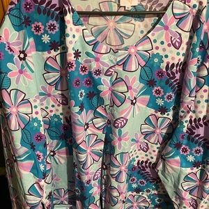 Women’s multi colored flower scrub jacket